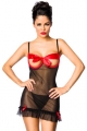 Bild 1 von SCHLEIFEN-NEGLIGE - SCHWARZ-ROT - ONE SIZE