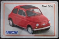 Blechschild 3D - FIAT 500 ROT